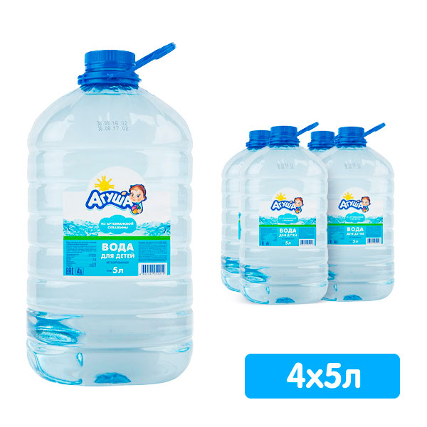 Вода Агуша 5 литров, 4 шт. в уп