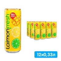 Напиток Laimon Fresh Mango 0.33 литра, среднегазированный, ж/б, 12 шт. в уп.