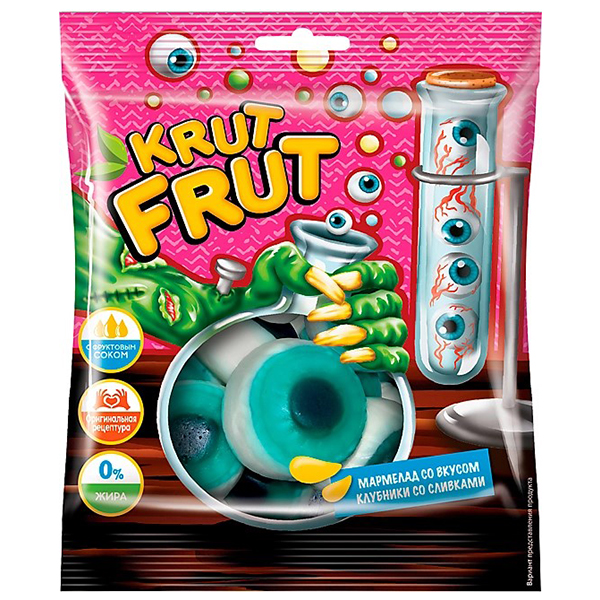 Мармелад KrutFrut Глаз со вкусом клубники со сливками 70 гр