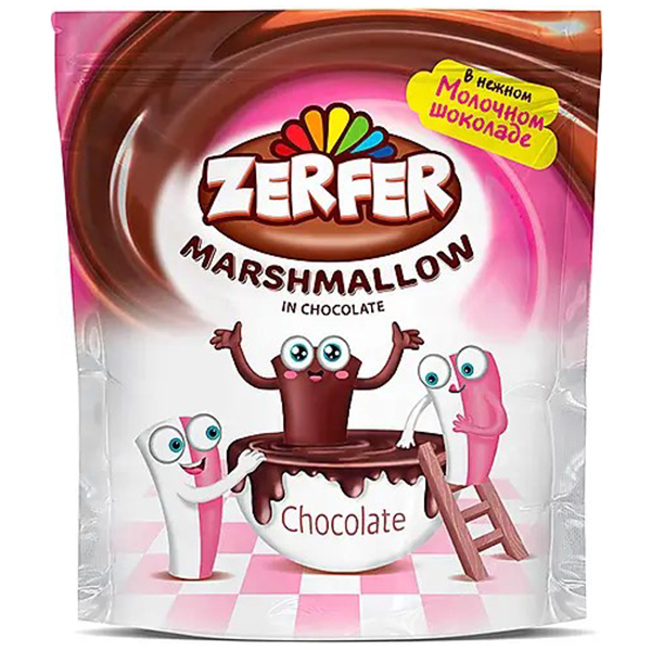 Маршмеллоу Zerfer с клубнично-сливочным вкусом в шоколаде 80 гр