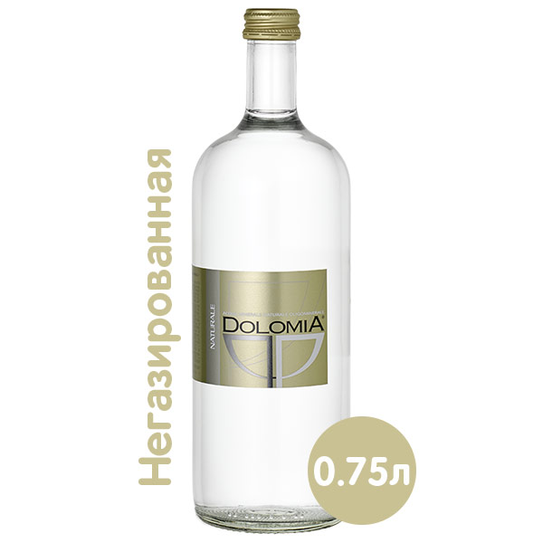 Вода Dolomia Exclusive 0.75 литра, без газа, стекло, 12 шт. в уп