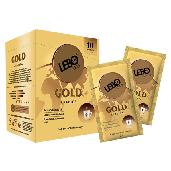 

Кофе Lebo Gold молотый 10 саше по 7 гр
