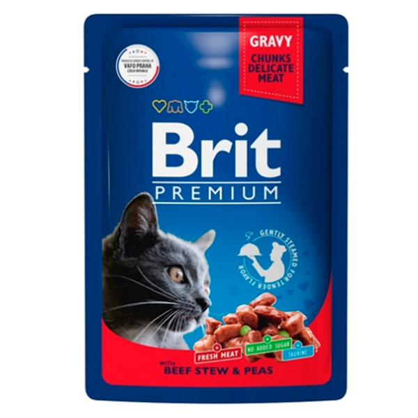 Корм Brit для кошек говядина-горох 85 гр