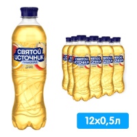Напиток Святой Источник со вкусом груши и цитруса 0,5 литра, газ, пэт, 12 шт. в уп.