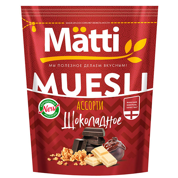 Мюсли Matti Ассорти шоколадное 250 гр