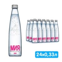 Вода Мия 0.33 литра, газ, стекло, 24 шт. в уп.