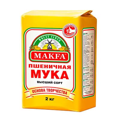 Мука Makfa пшеничная в/с 2 кг