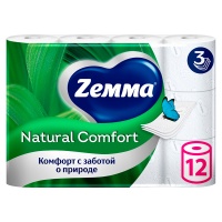 Туалетная бумага Zemma Natural Comfort 3 слоя (12 шт)