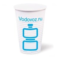 Стаканы одноразовые белые с логотипом Vodovoz.ru 200 мл 100 шт. в уп.