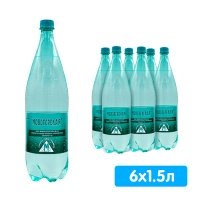 Вода Новотерская 1.5 литра, газ, пэт, 6 шт. в уп.