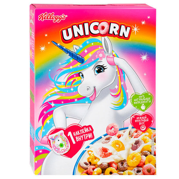 Готовый завтрак Kellogg`s Unicorn радужные колечки 195 гр
