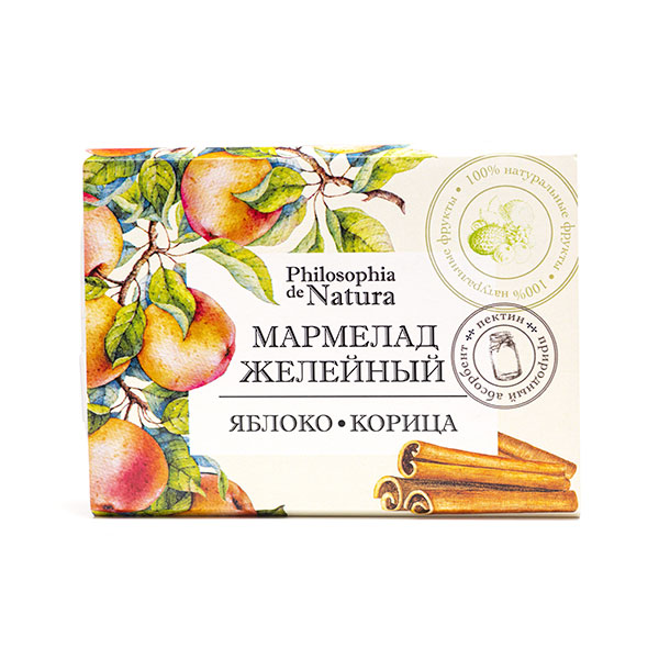 Пластовой мармелад Яблоко-корица на основе фруктового пюре 200 гр