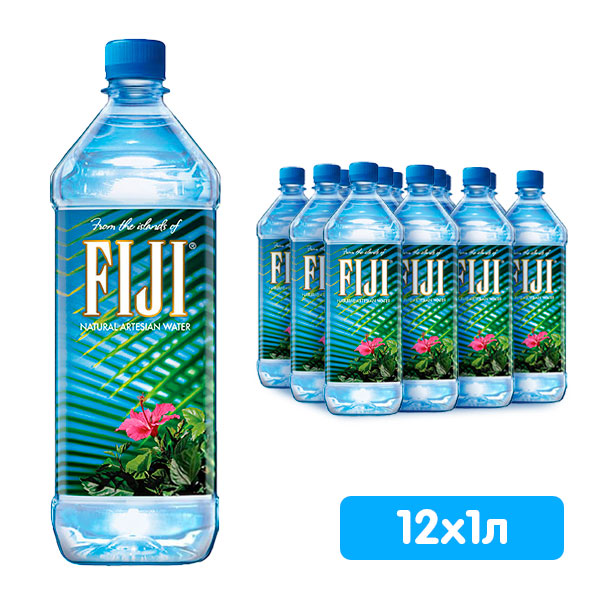Вода Fiji 1 литра, без газа, пэт, 12 шт. в уп.