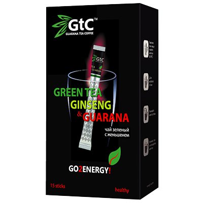 Чай в стиках GTC зеленый с женьшенем 2гр (15стик) Чай в стиках GTC зеленый с женьшенем 2гр (15стик) - фото 1