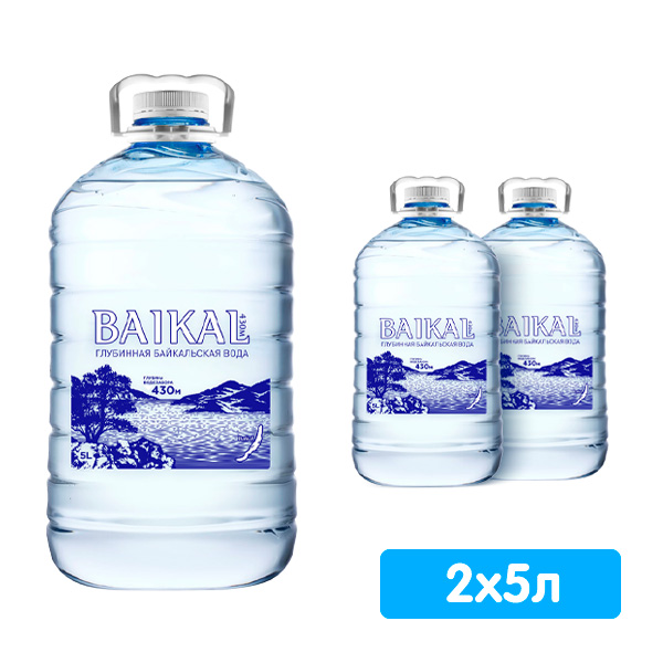 Глубинная байкальская вода Baikal430 5 литров, 2 шт. в уп.
