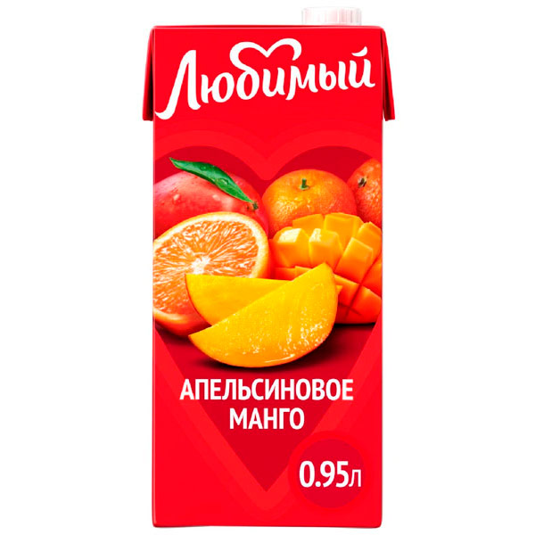 Напиток сокосодержащий Любимый Апельсин-манго-мандарин 0,95 литра
