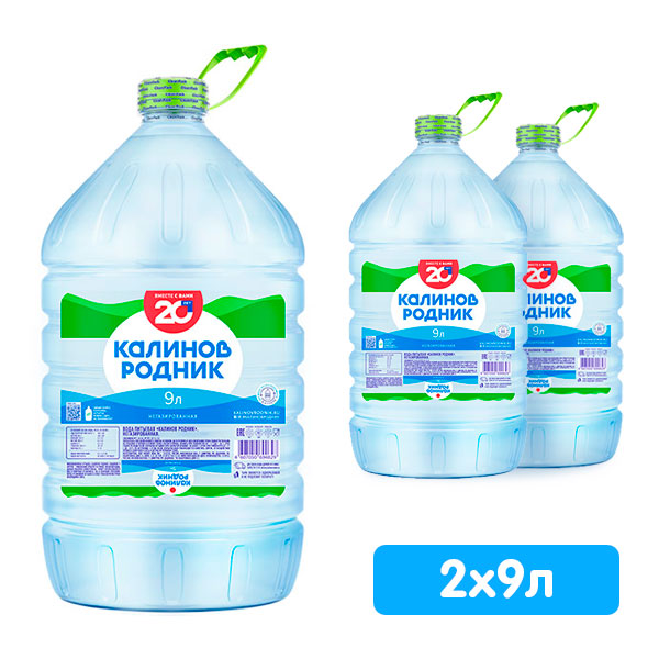 Вода Калинов Родник для кулера 9 литров, 2 шт. в уп.
