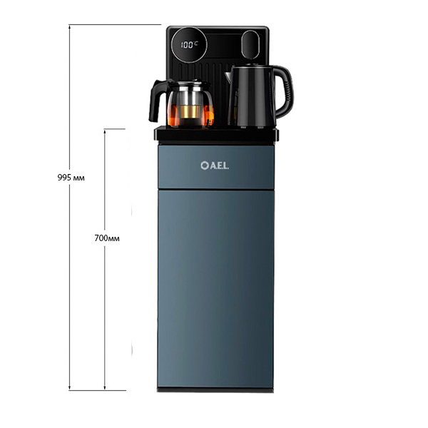 Кулер с чайным столиком Тиабар AEL LD-AEL-81a темно-серый (шкафчик 4 литра)  Кулер с чайным столиком Тиабар AEL LD-AEL-81a темно-серый (шкафчик 4 литра)