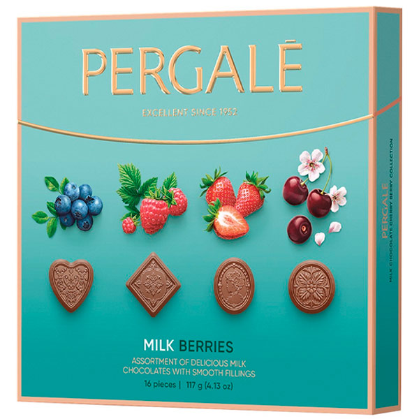 Конфеты Pergale Milk Berries вишнево-ягодная коллекция 117 гр