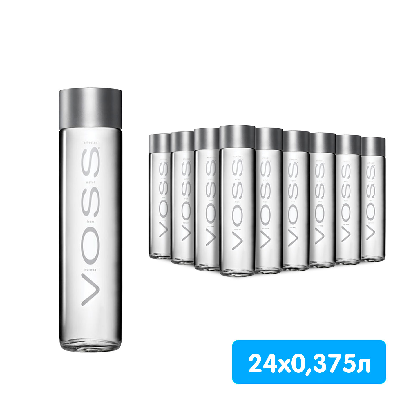 Вода Voss / Восс 0.375 литра, без газа, стекло, 24 шт. в уп.