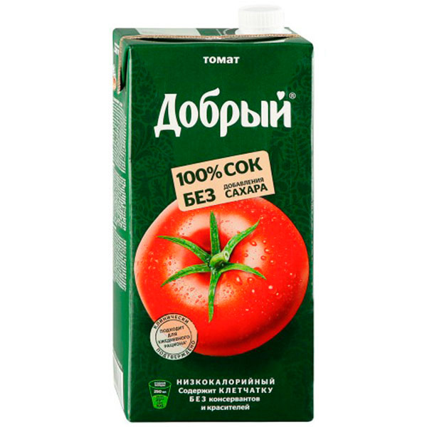 Сок Добрый томат без сахара 2 литра