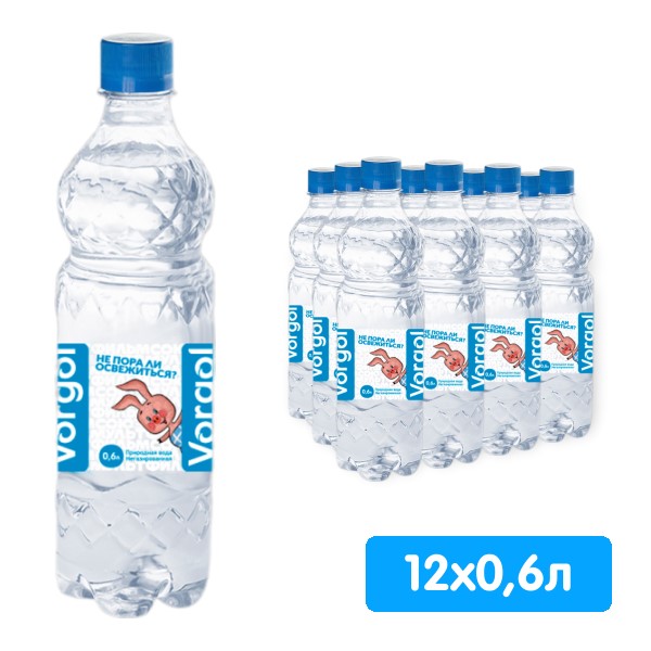 Вода Воргольская Vorgol Союзмультфильм 0.6 литра, без газа, пэт, 12 шт. в уп.