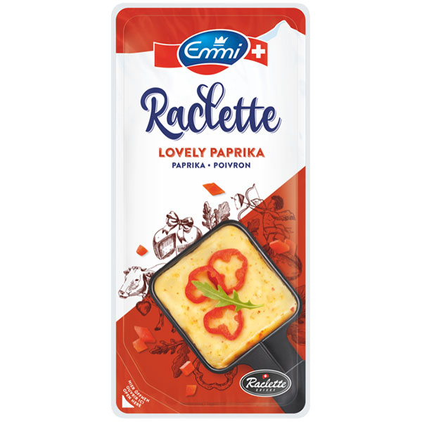 Сыр полутвердый Emmi Raclette с Паприкой нарезка 45% БЗМЖ 150 гр