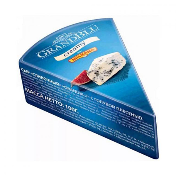 Сыр с голубой плесенью Grandblu Creamy БЗМЖ 56% 100 гр