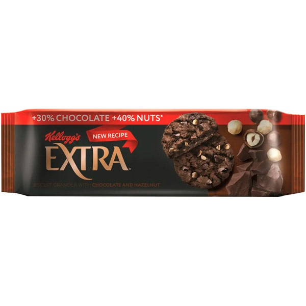 Печенье Kellogg's Extra сдобное Гранола с шоколадом и фундуком 150 гр