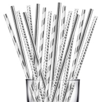 Трубочки для напитков Fiolento Зима бумажные металлик 19.5 см 12 шт. в уп.