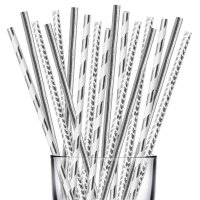 Трубочки для напитков Fiolento Зима бумажные металлик 19.5 см 12 шт. в уп.