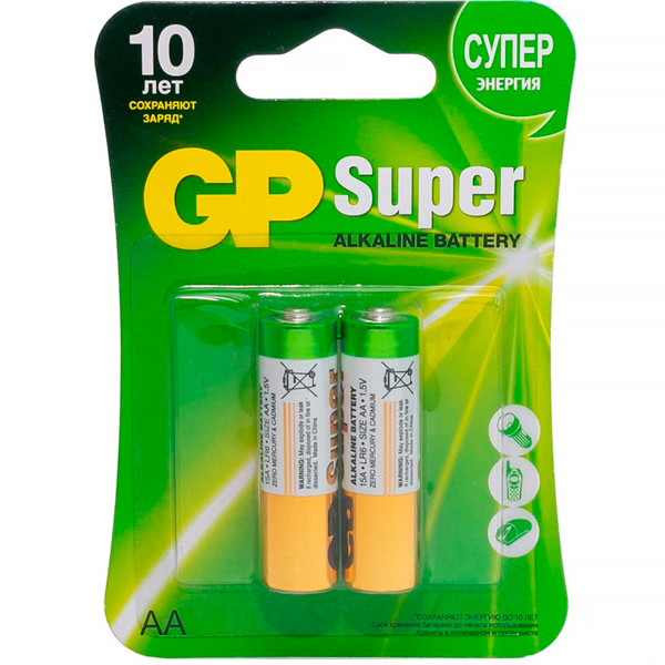 Батарейки GP Super AA 2 шт - фото 1