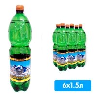 Вода Курортный Источник Бештаугорская №2 1.5 литра, газ, пэт, 6 шт. в уп.