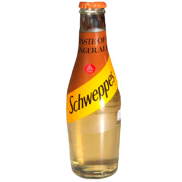 Schweppes Ginger Ale / Швепс Джинджер Эль импорт 0,25 литров, газ, стекло, 15 шт. в уп.