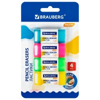 Ластики полупрозрачные Brauberg Fruity 4 шт.