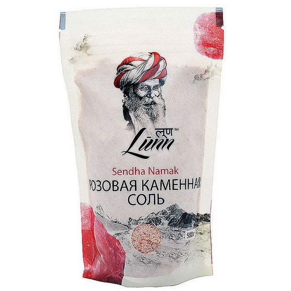 Соль Lunn пищевая розовая каменная соль 500 гр