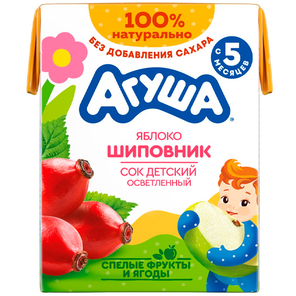 Сок Агуша яблоко-шиповник 0.2 литра, 18 шт. в уп. Сок Агуша яблоко-шиповник 0.2 литра, 18 шт. в уп.