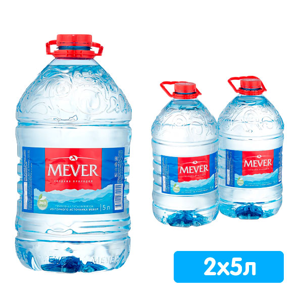 Вода питьевая Мевер природная 5 литров, 2 шт. в уп