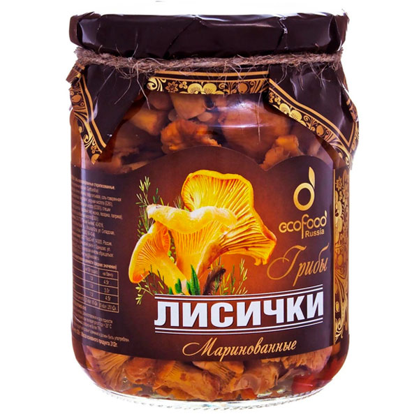 Лисички Ecofood Russia маринованные 520 гр