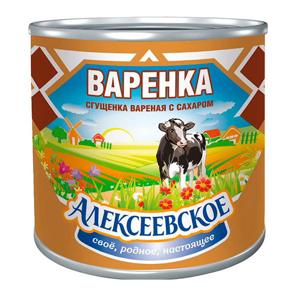 Сгущенное молоко вареное Алексеевское БЗМЖ 360 гр