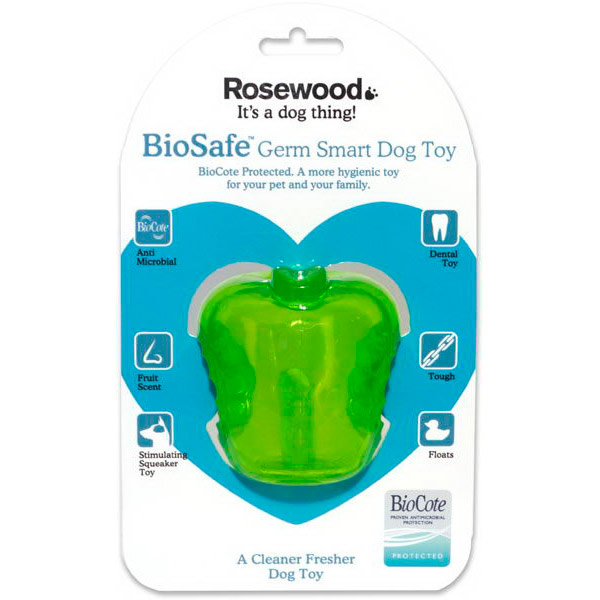 Игрушка для собак Rosewood яблоко резиновая зелёная 10 см