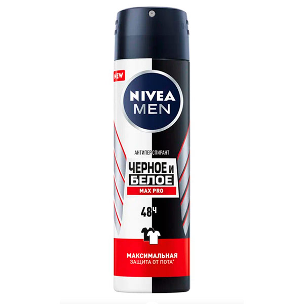 

Дезодорант спрей Nivea Men Max Pro черное и белое мужской 150 мл