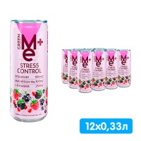 Напиток Green Me+ Plus Stress Control  с витамином В9, магнием, Л-теанином, 0.33 литра, газ, ж/б, 12 шт. в уп. Напиток Green Me+ Plus Stress Control  с витамином В9, магнием, Л-теанином, 0.33 литра, газ, ж/б, 12 шт. в уп.