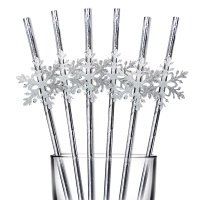 Трубочки для напитков Fiolento Зима бумажные серебряные 19.5 см 6 шт. в уп.