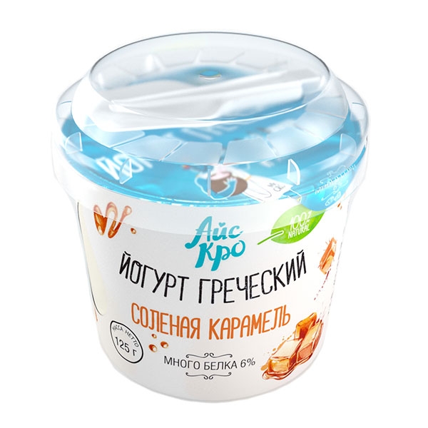 Йогурт Греческий АйсКро соленая карамель 3,4% БЗМЖ 125 гр