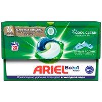 Гель-капсулы для стирки Ariel Все-в-1 Горный родник 20 шт