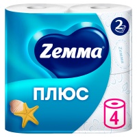 Туалетная бумага Zemma Плюс свежесть океана 2 слоя (4шт.)