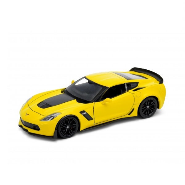 Модель машины Chevrolet Corvettee желтый масштаб 1:24