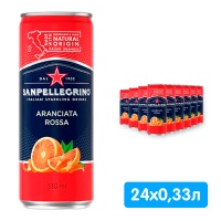 Напиток Сан Пеллегрино / San Pellegrino красный апельсин 0.33 литра, газ, ж/б, 24 шт. в уп.
