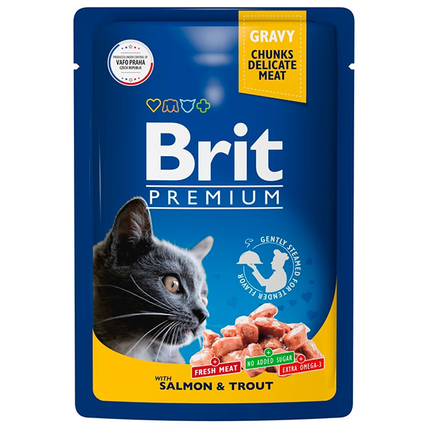 Корм Brit для кошек лосось-форель 85 гр